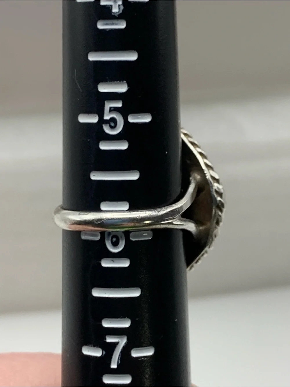 Vintage Navajo Style Green Turquoise Ring Sterling Silver Size 6 6.60g